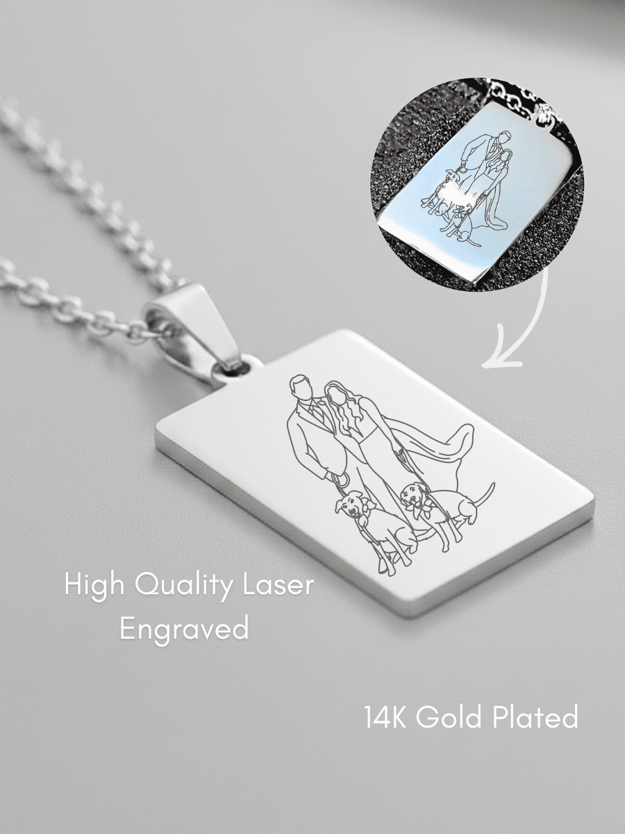 Pet Photo Engraved Tag Necklace - Soulmate Customs