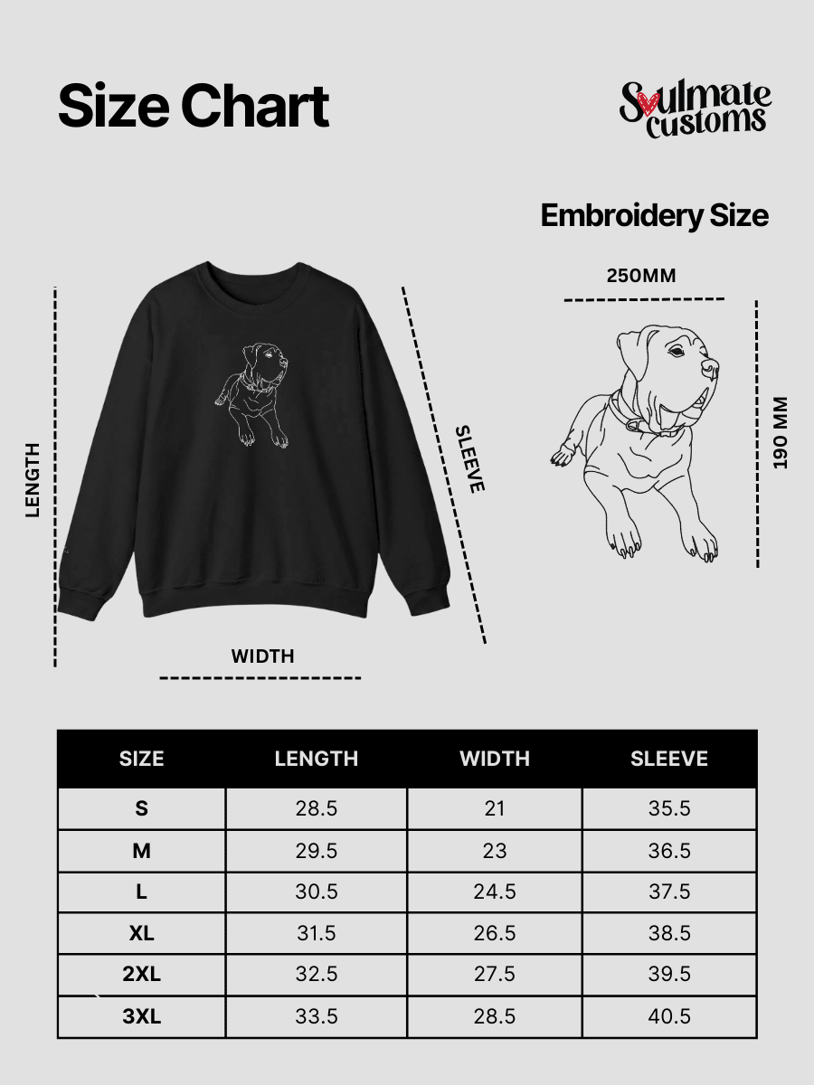 Pet Custom Embroidered Photo Sweatshirt - Soulmate Customs