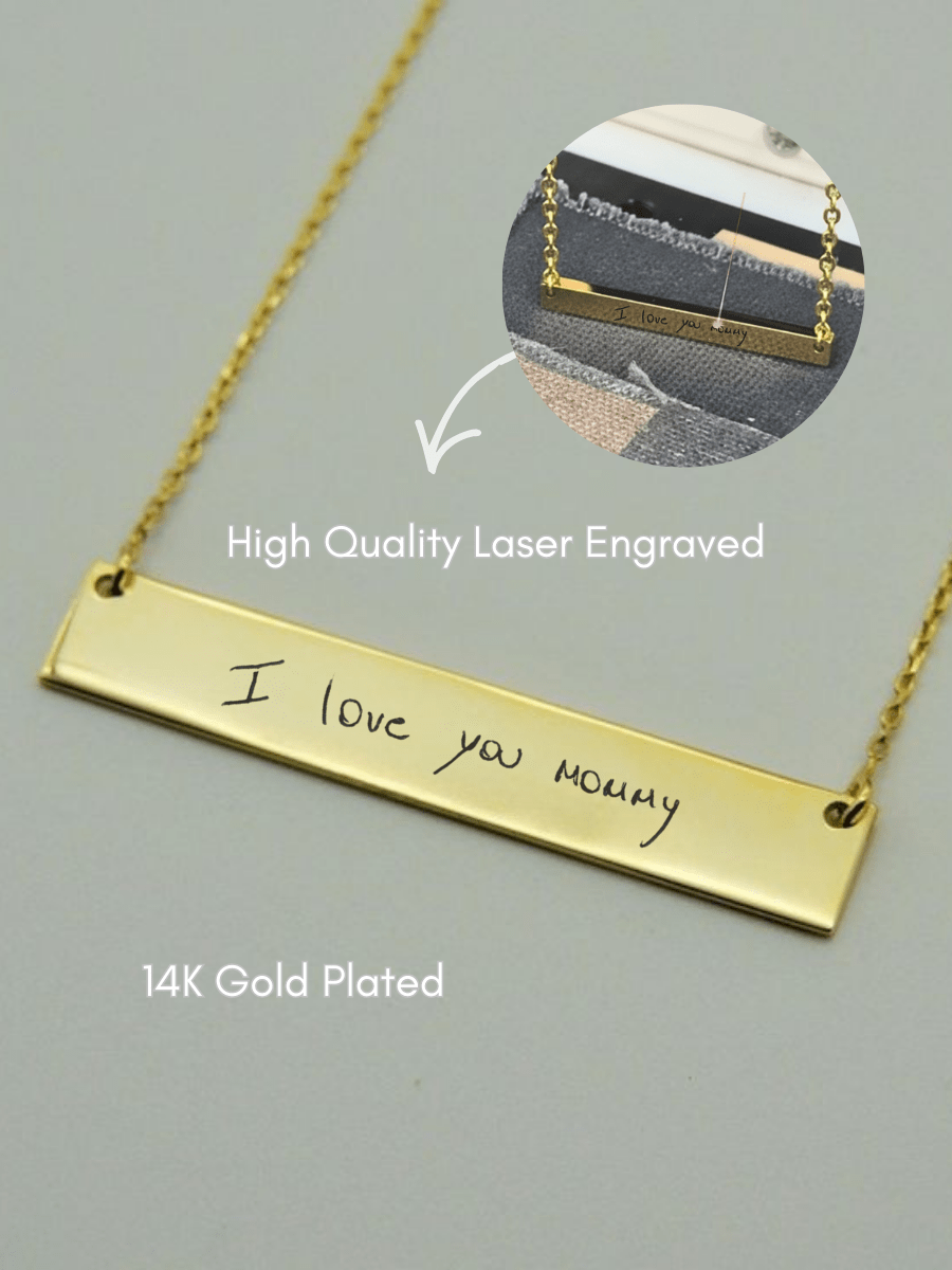 Mom Custom Engraved Text Bar Necklace - Soulmate Customs