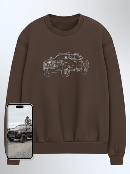 Automobile Custom Embroidered Photo Sweatshirt - Soulmate Customs