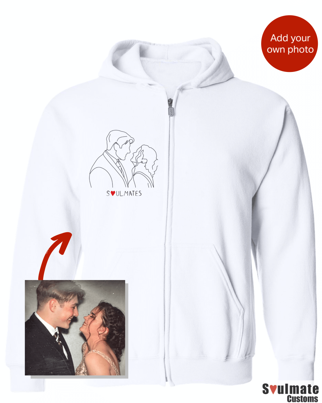 Embroidered Soulmate© Zip - Up Hoodie - Soulmate Customs