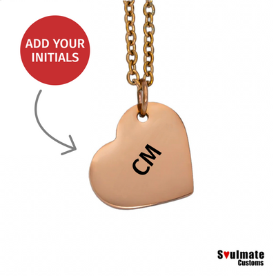 Custom Soulmate© Slanted Heart Initials Necklace