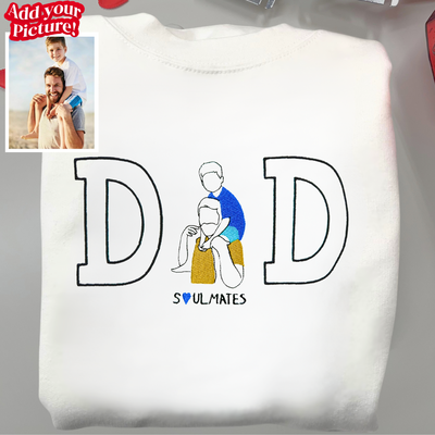 Embroidered "DAD" Outline Hoodie - Soulmate Customs©