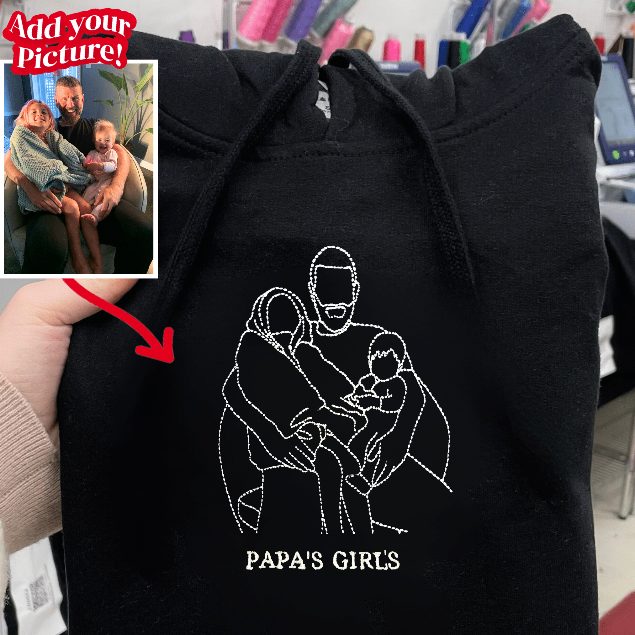Embroidered Custom Hoodie For Dad - Soulmate Customs