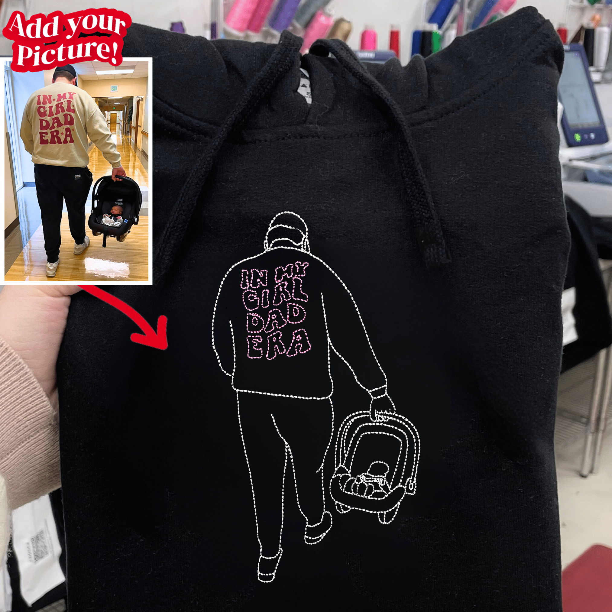 Embroidered Custom Hoodie For Dad - Soulmate Customs