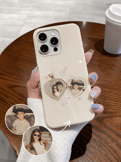 Personalized Couple Photo Heart Locket Phone Case - Soulmate Customs