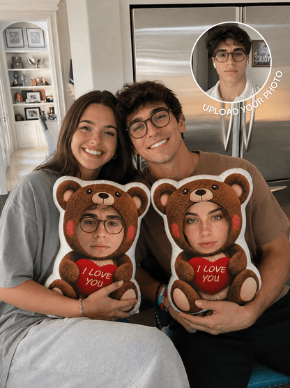 Custom Photo Teddy Bear Pillow - Soulmate Customs