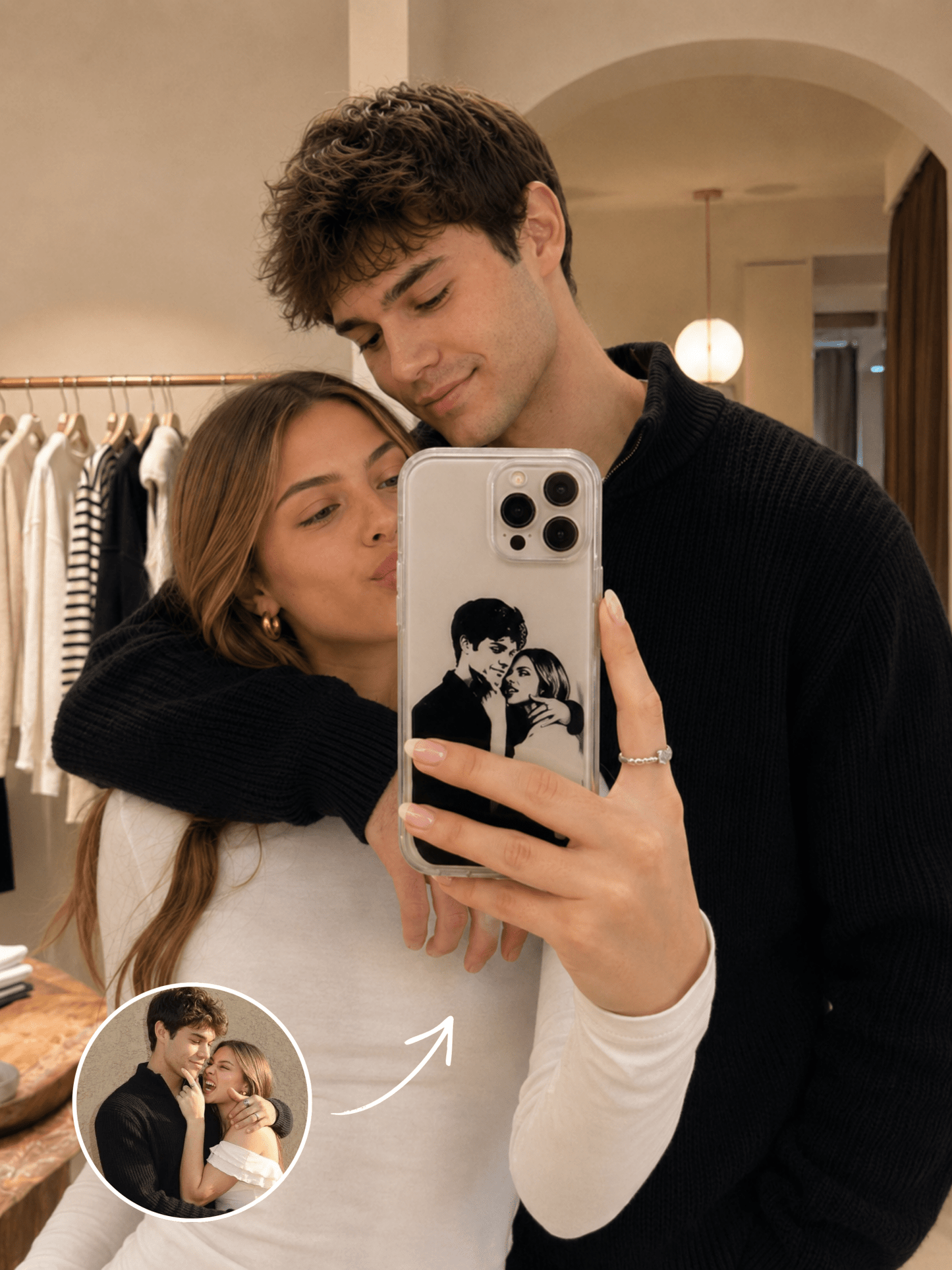 Personalized Couple Silhouette Phone Case - Soulmate Customs