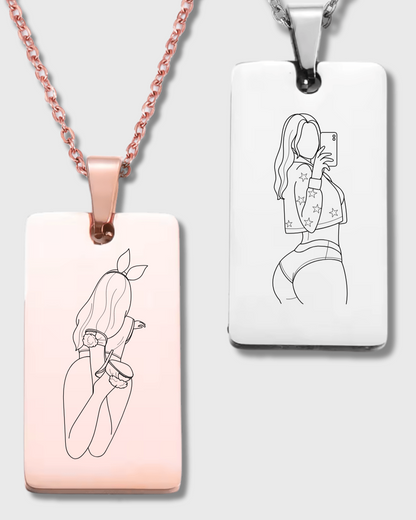 Spicy Photo Custom Tag Necklace - Soulmate Customs