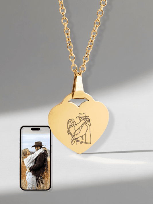 Soulmate Custom Engraved Photo Heart Necklace - Soulmate Customs