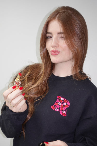 Viral Kisses Hoodie 👄 – Custom Initial Embroidery - Soulmate Customs