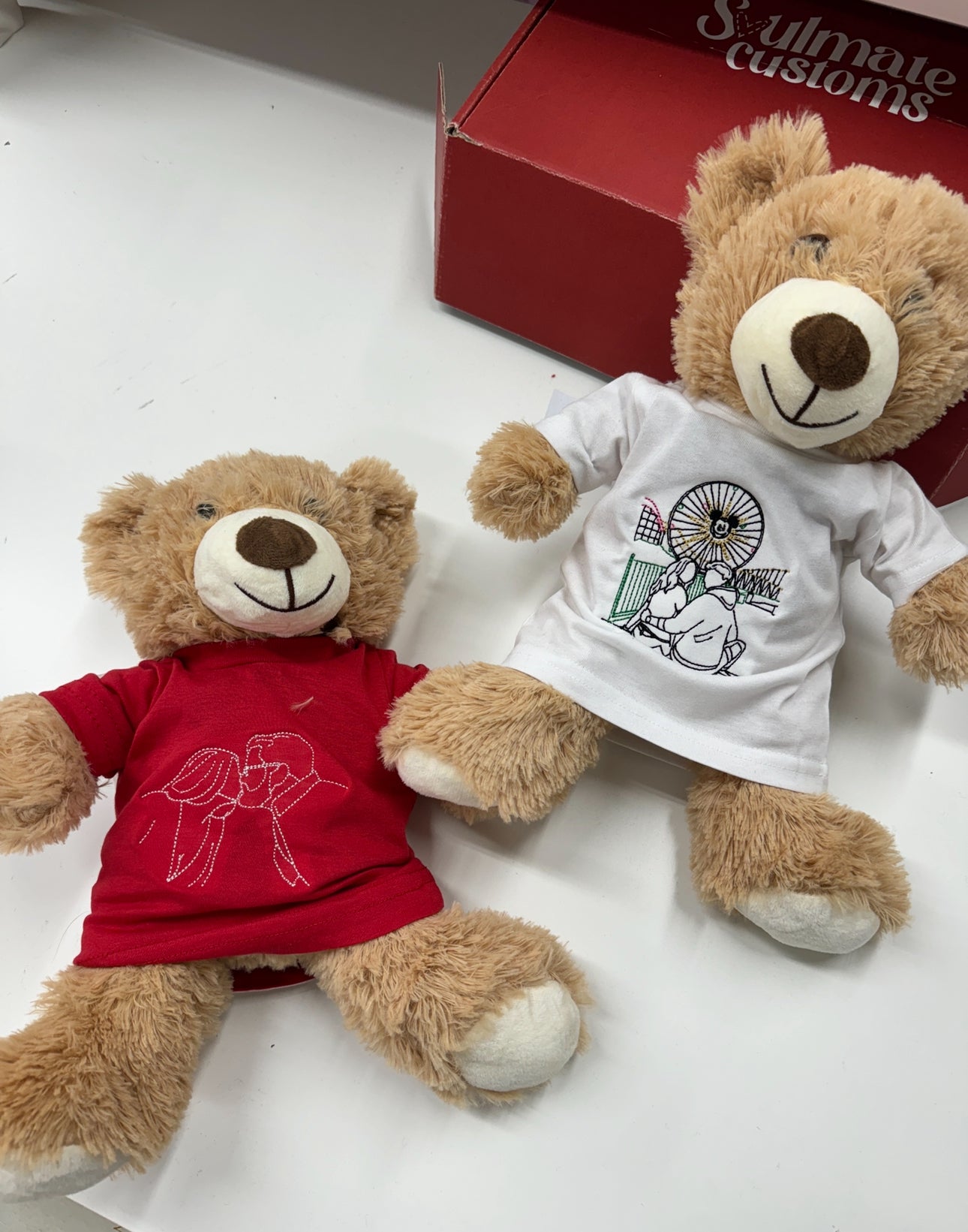 Custom Outline Embroidery Teddy Bear - Soulmate Customs