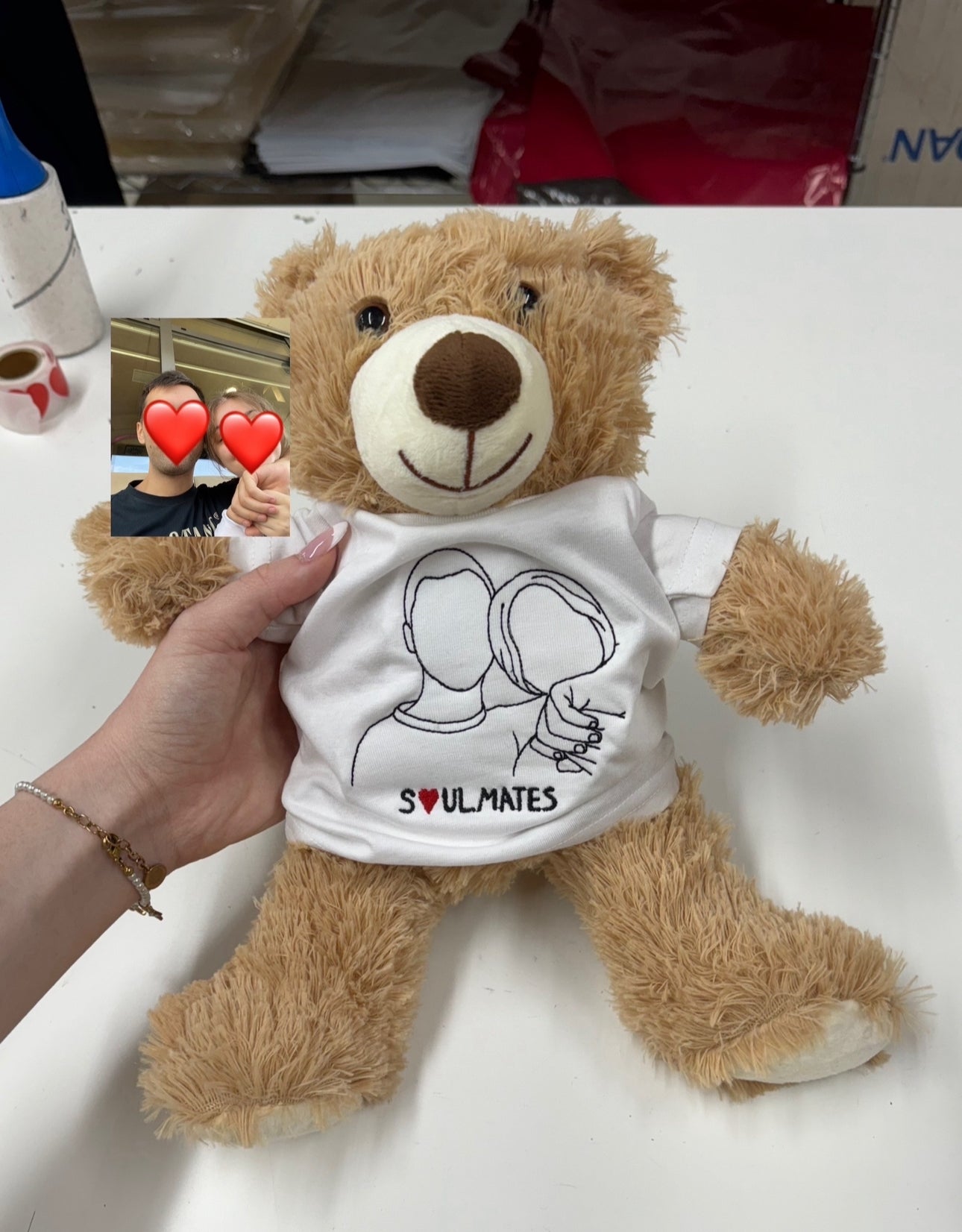 Custom Outline Embroidery Teddy Bear - Soulmate Customs
