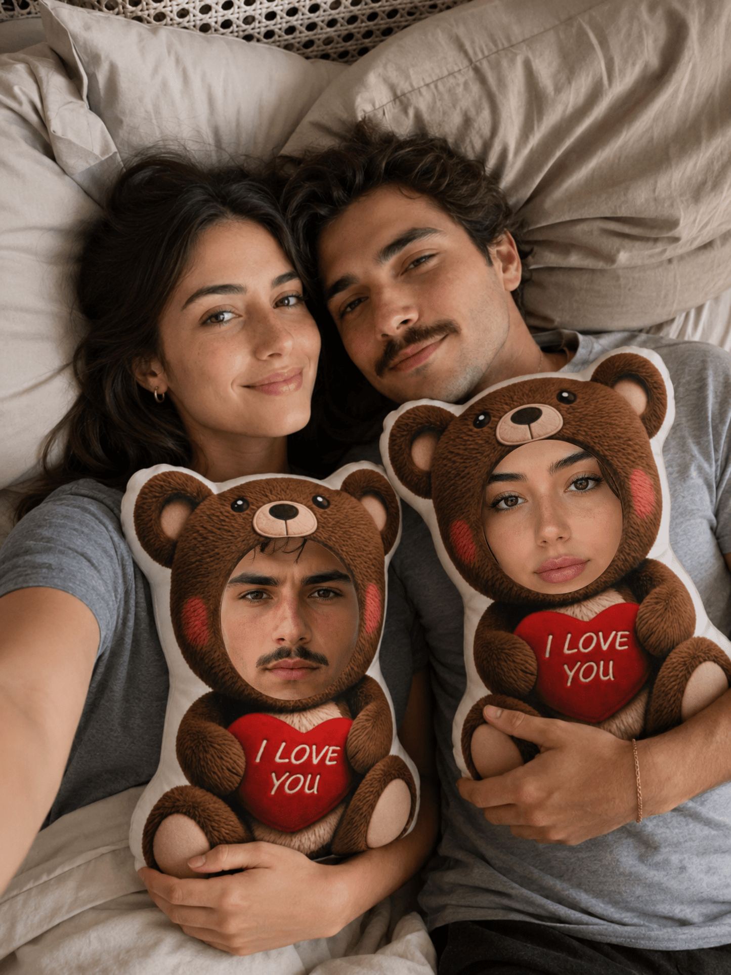 Custom Photo Teddy Bear Pillow - Soulmate Customs