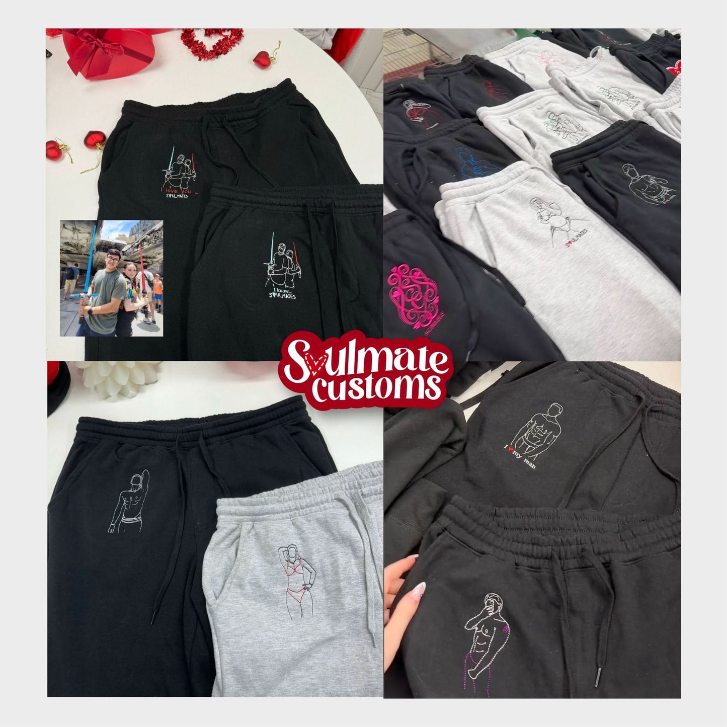Custom Soulmate© Embroidery Sweatpants - Soulmate Customs