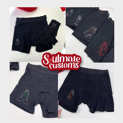Embroidered Soulmate© Men's Underwear Boxers - Soulmate Customs