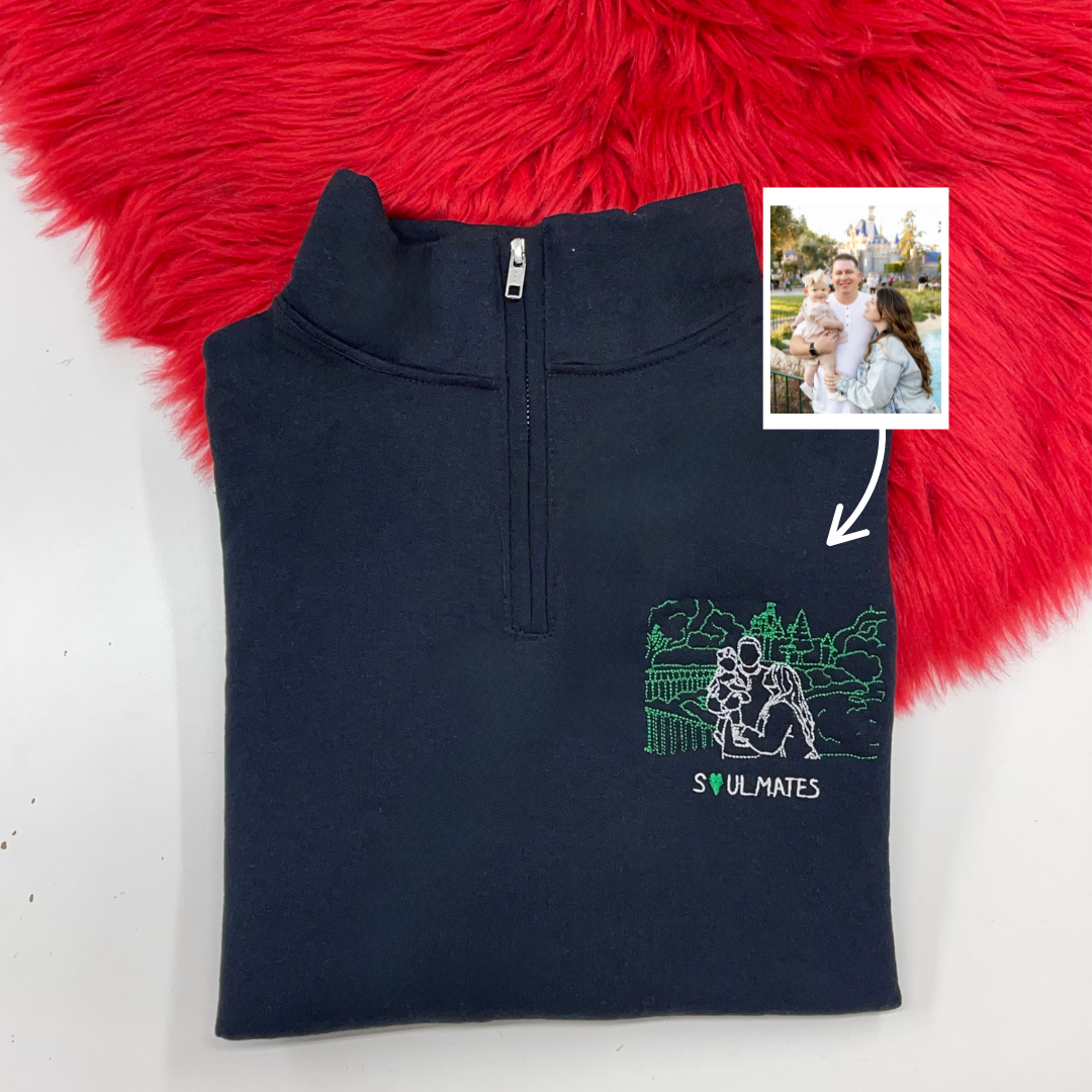 Embroidered Father's Day Quarter-Zip Sweatshirt