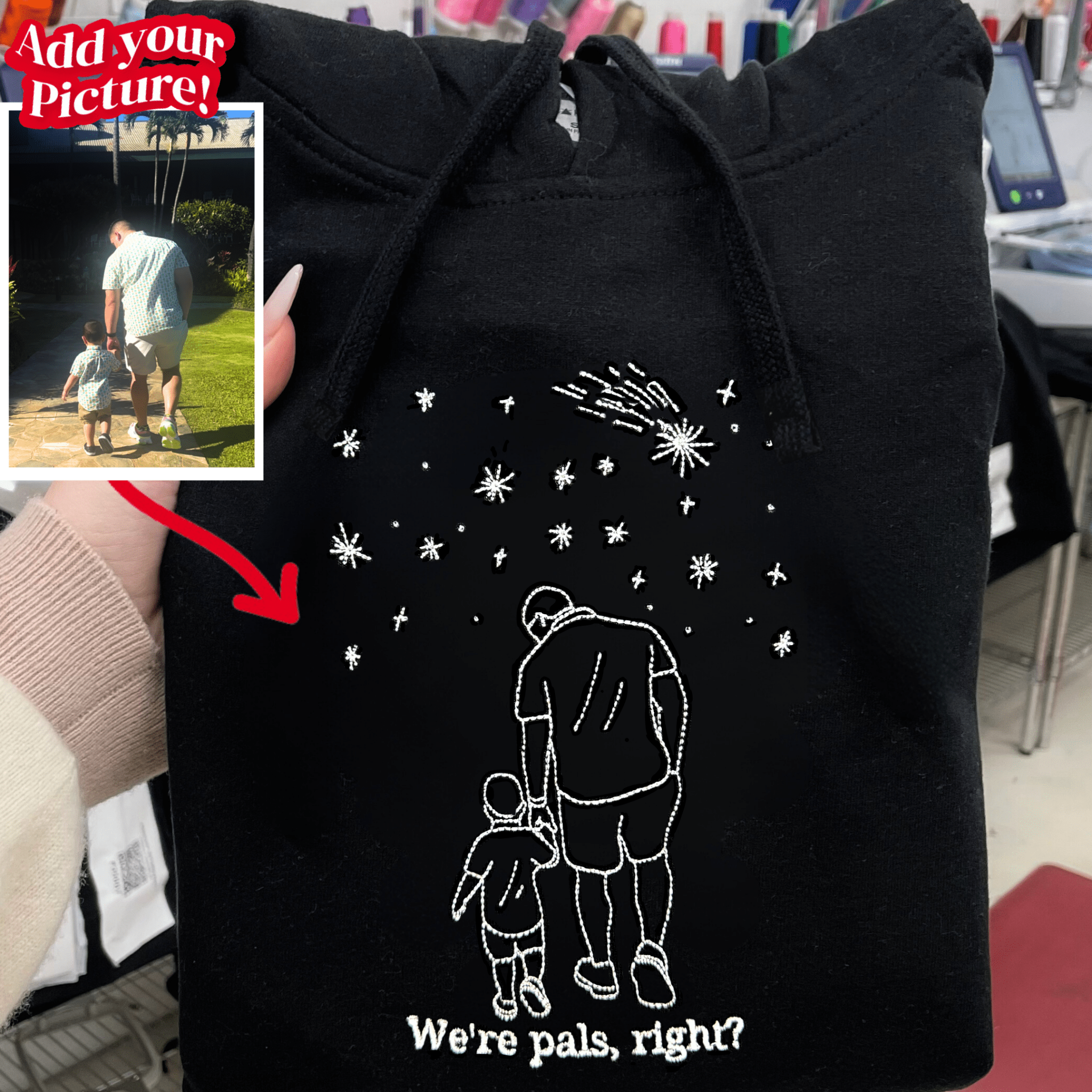 Embroidered Custom Hoodie For Dad - Soulmate Customs
