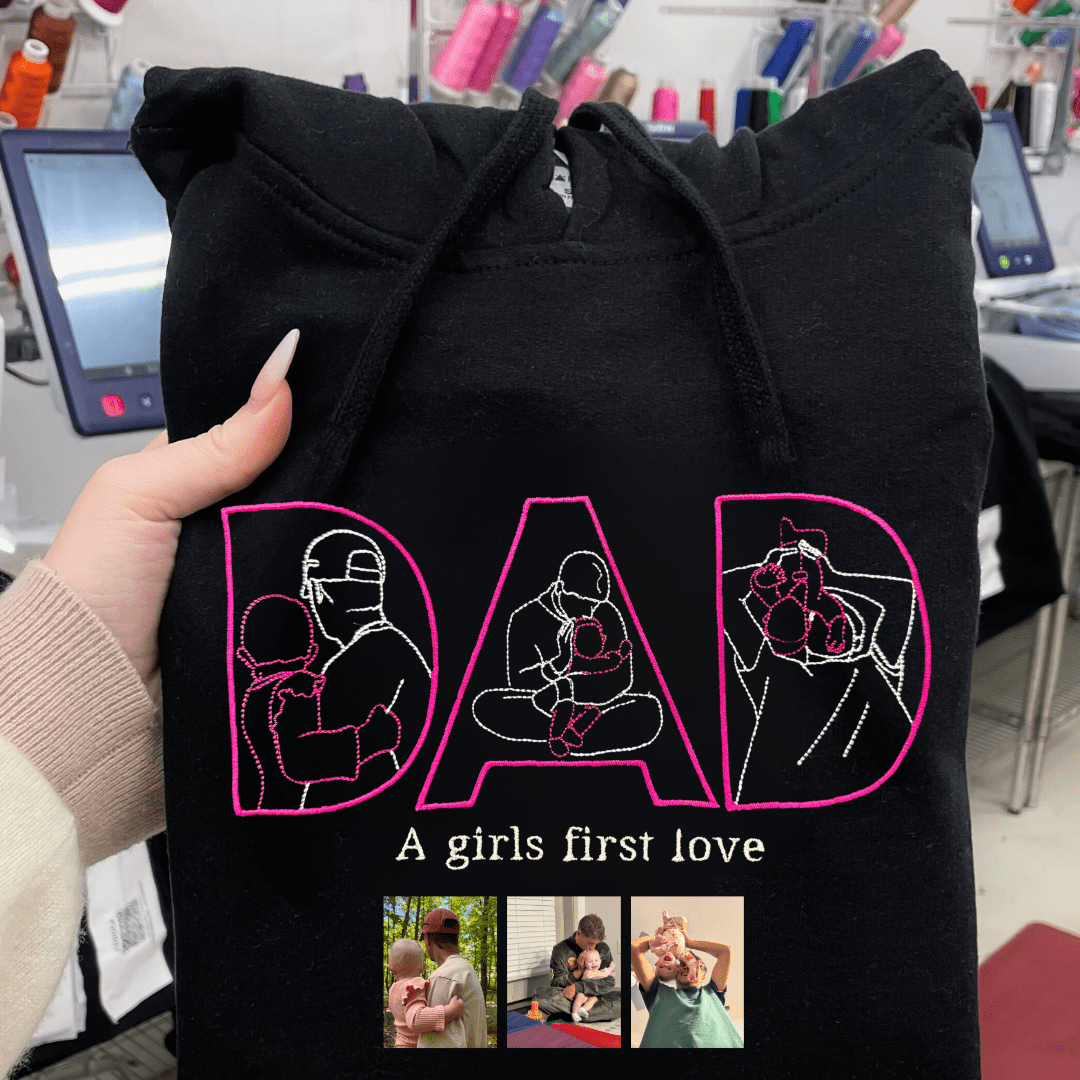 Embroidered "DAD" Hoodie - Soulmate Customs© - Soulmate Customs