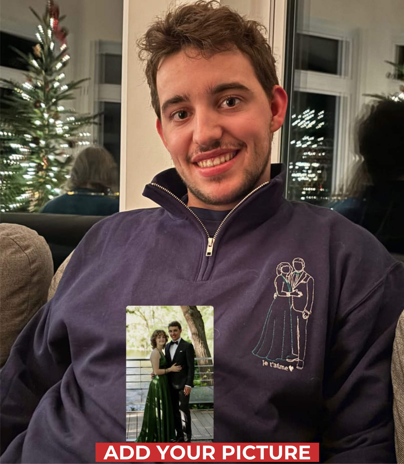 Embroidered Father's Day Quarter-Zip Sweatshirt