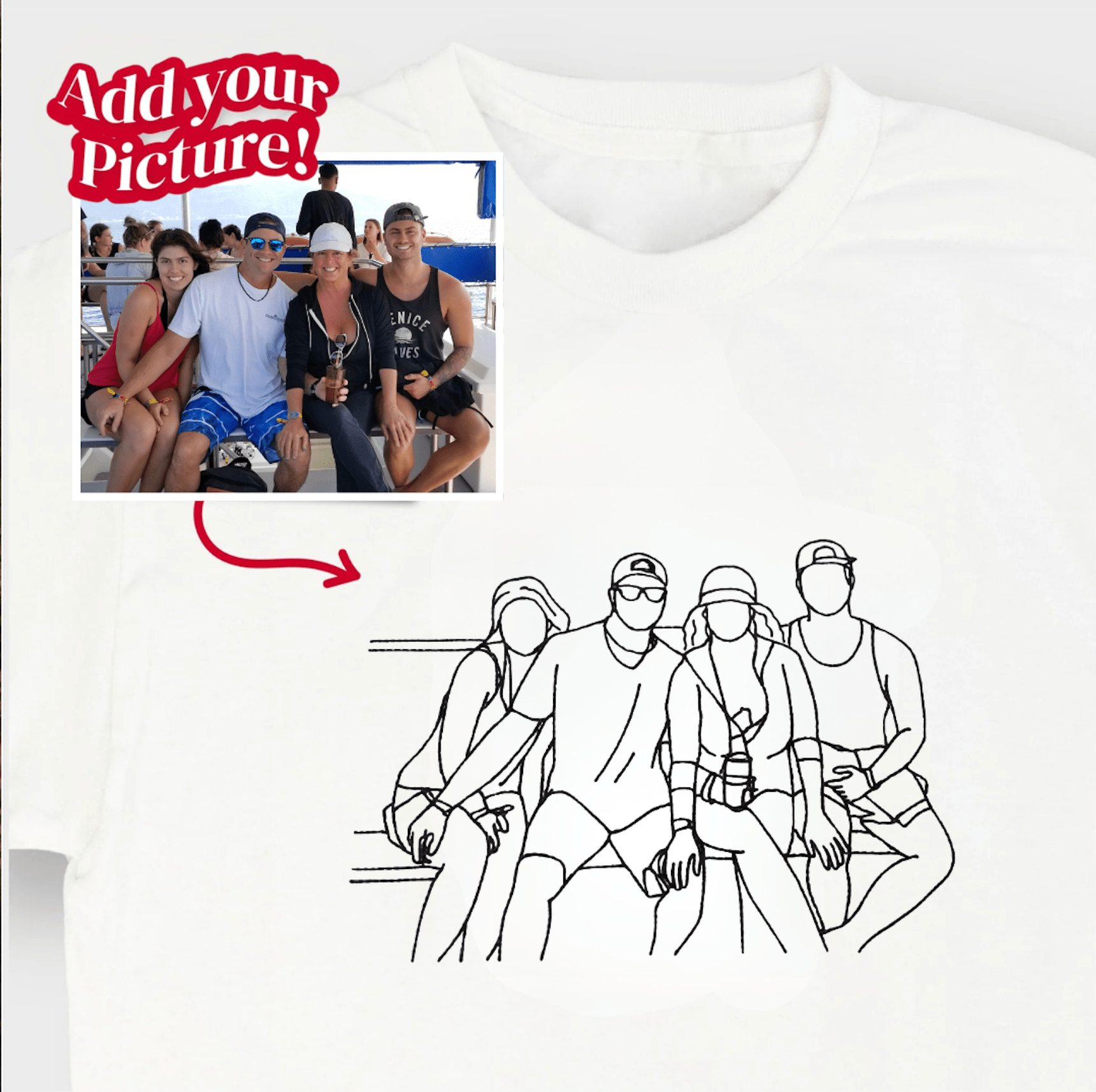 Custom Embroidered Photo T-Shirt - Soulmate Customs