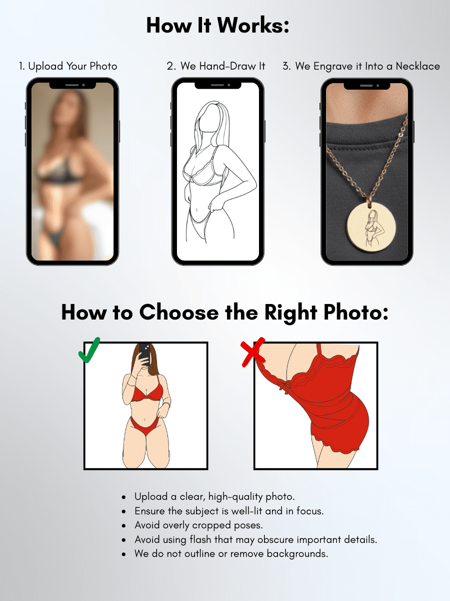 Spicy Custom Engraved Photo Circle Necklace - Soulmate Customs