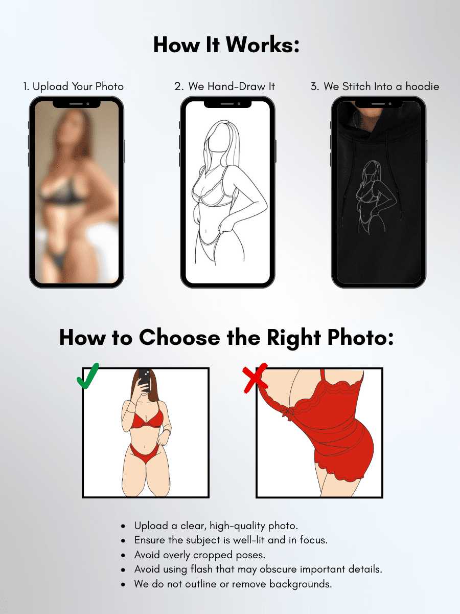 Spicy Custom Embroidered Photo Hoodie - Soulmate Customs