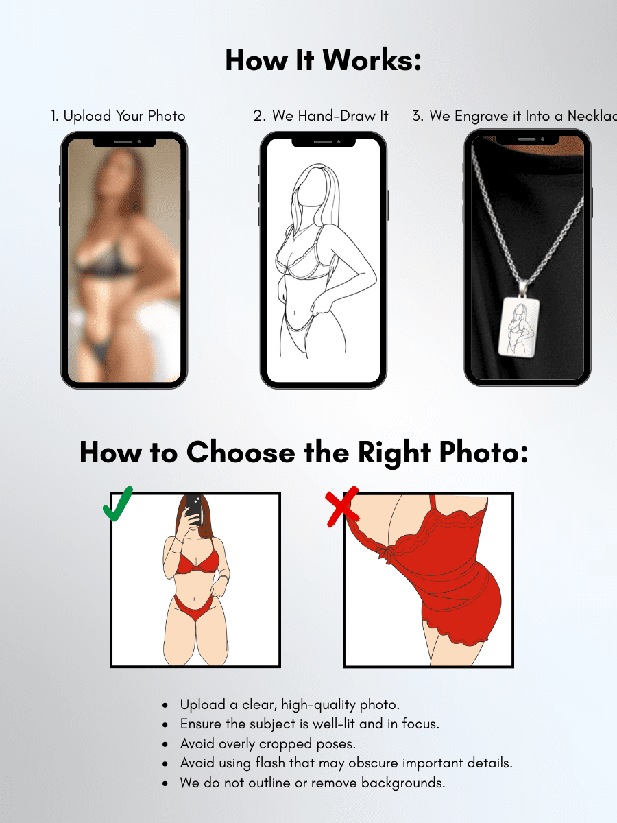 Spicy Custom Engraved Photo Tag Necklace - Soulmate Customs