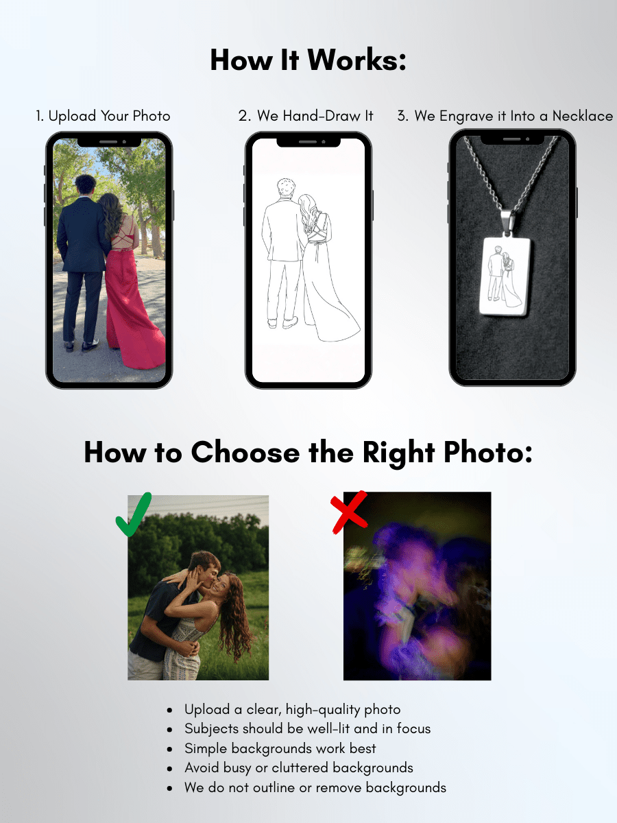 Soulmate Custom Engraved Photo Tag Necklace - Soulmate Customs