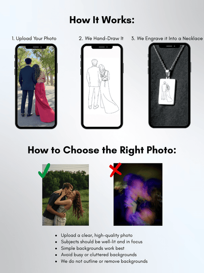 Soulmate Custom Engraved Photo Tag Necklace - Soulmate Customs