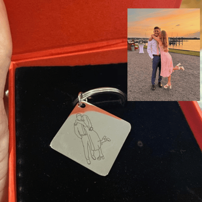 Custom Soulmate© Square Keychain Outlined Photo - Soulmate Customs