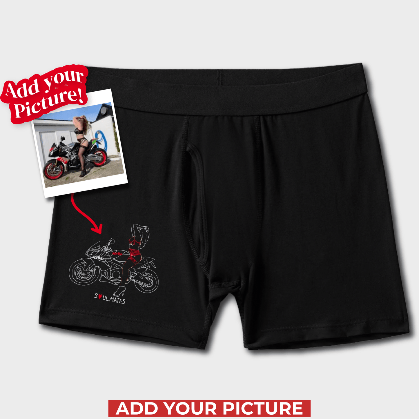 Embroidered Soulmate© Men's Underwear Boxers - Soulmate Customs