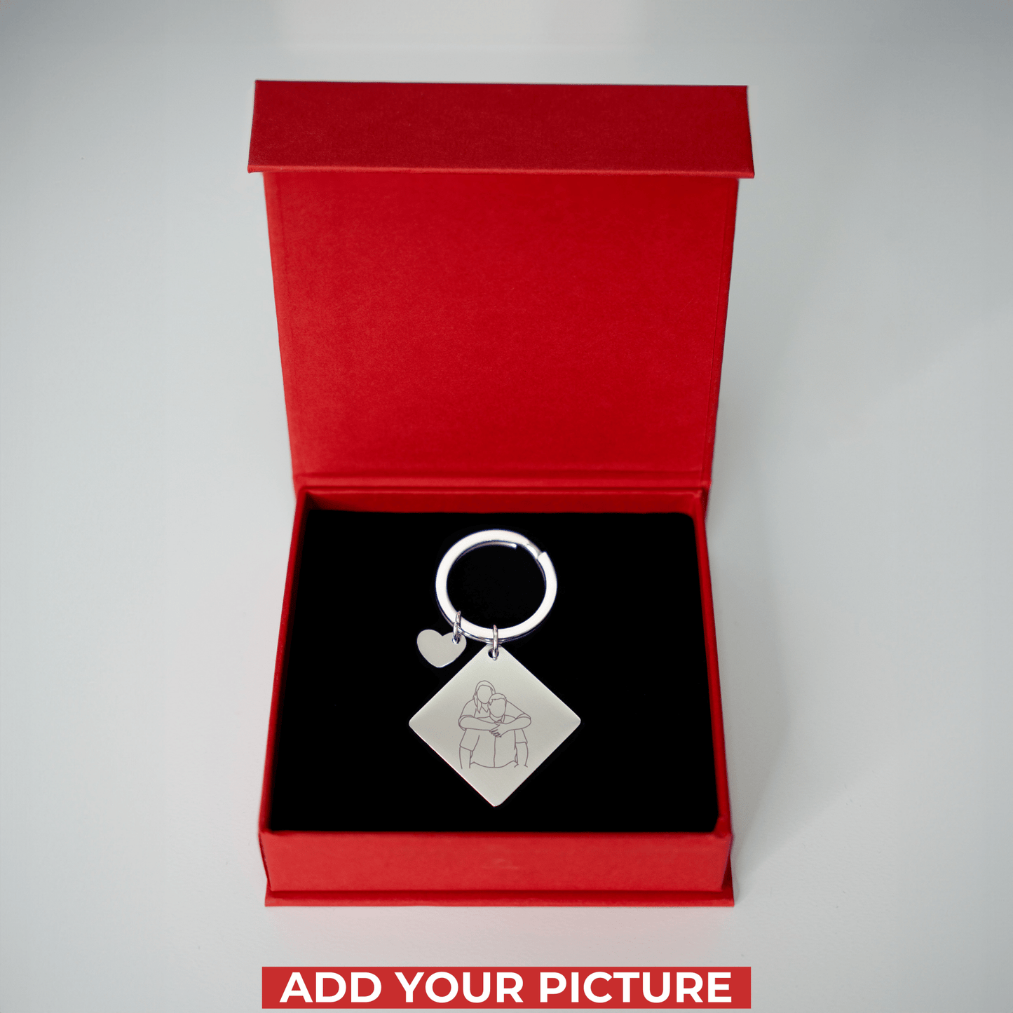 Custom Soulmate© Square Keychain Outlined Photo - Soulmate Customs