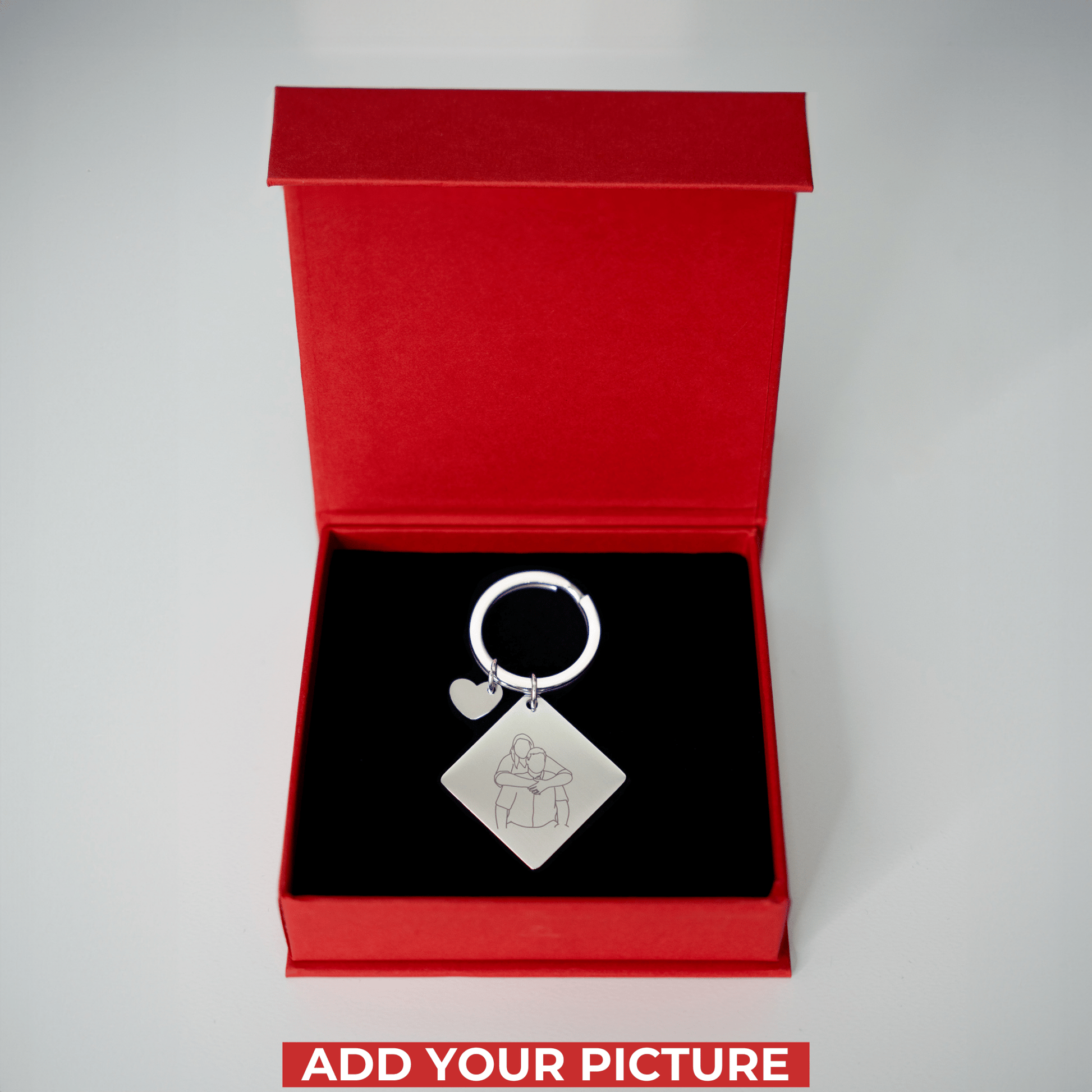 Custom Soulmate© Square Keychain Outlined Photo - Soulmate Customs