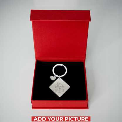 Custom Soulmate© Square Keychain Outlined Photo - Soulmate Customs