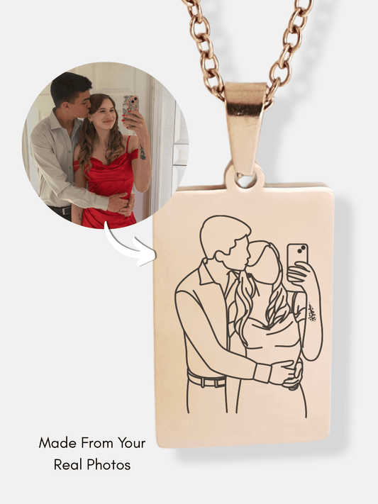 Custom Tag Outline Necklace - Soulmate Customs