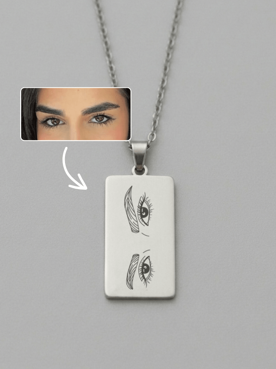 Eye Custom Engraved Photo Tag Necklace - Soulmate Customs