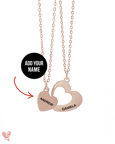 Custom Soulmate© Double Heart Set Names Necklace