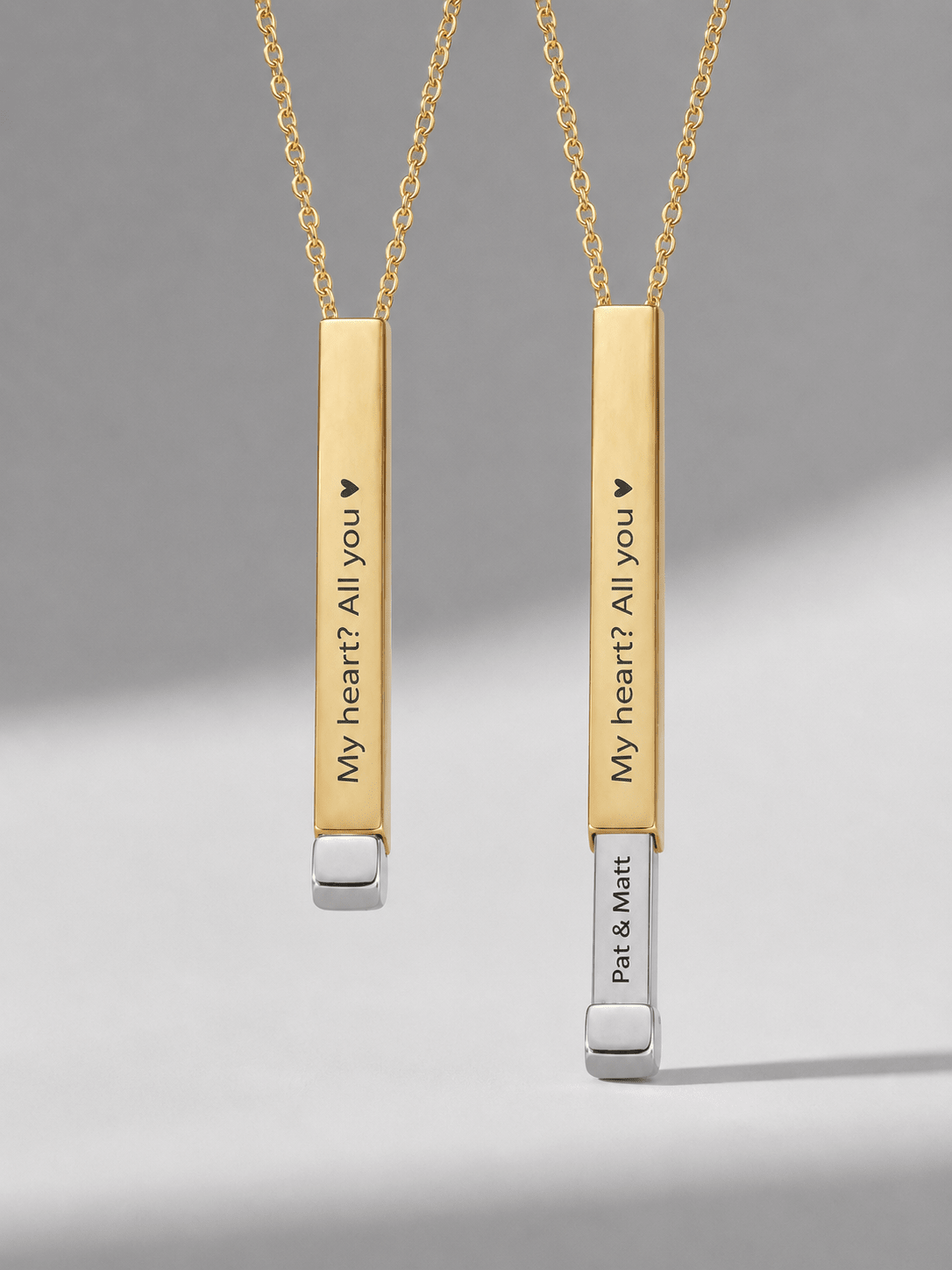 Custom Text Engraved Secret Message Necklace - Soulmate Customs