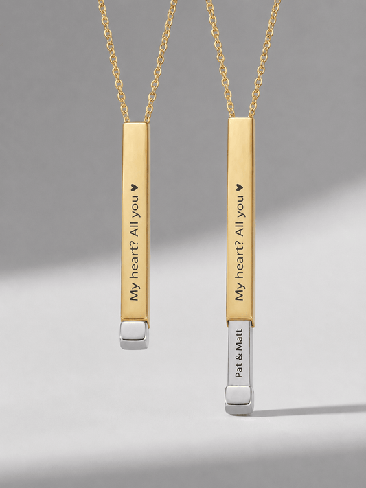 Custom Text Engraved Secret Message Necklace - Soulmate Customs