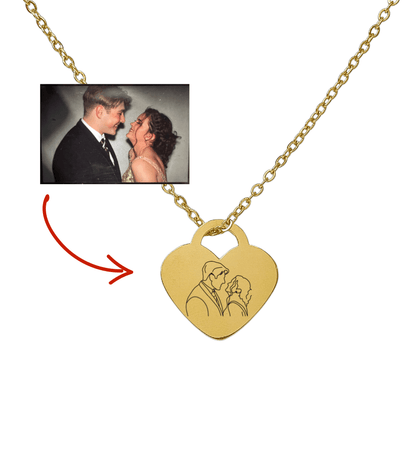 Custom Soulmate© Heart Necklace Photo Outline - Soulmate Customs