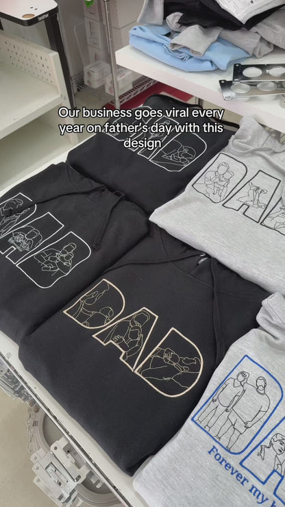 Embroidered  "DAD" 3 Photo Letter Design - Soulmate Customs©