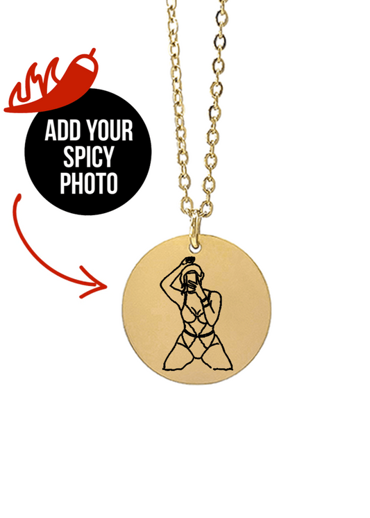 Custom Soulmate© Round Spicy Outline Necklace - Soulmate Customs
