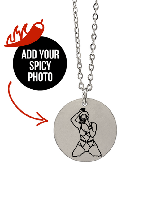 Custom Soulmate© Round Spicy Outline Necklace - Soulmate Customs