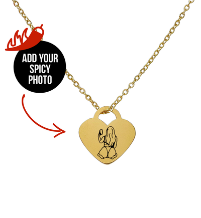 Custom Soulmate© Heart Necklace Spicy Outline