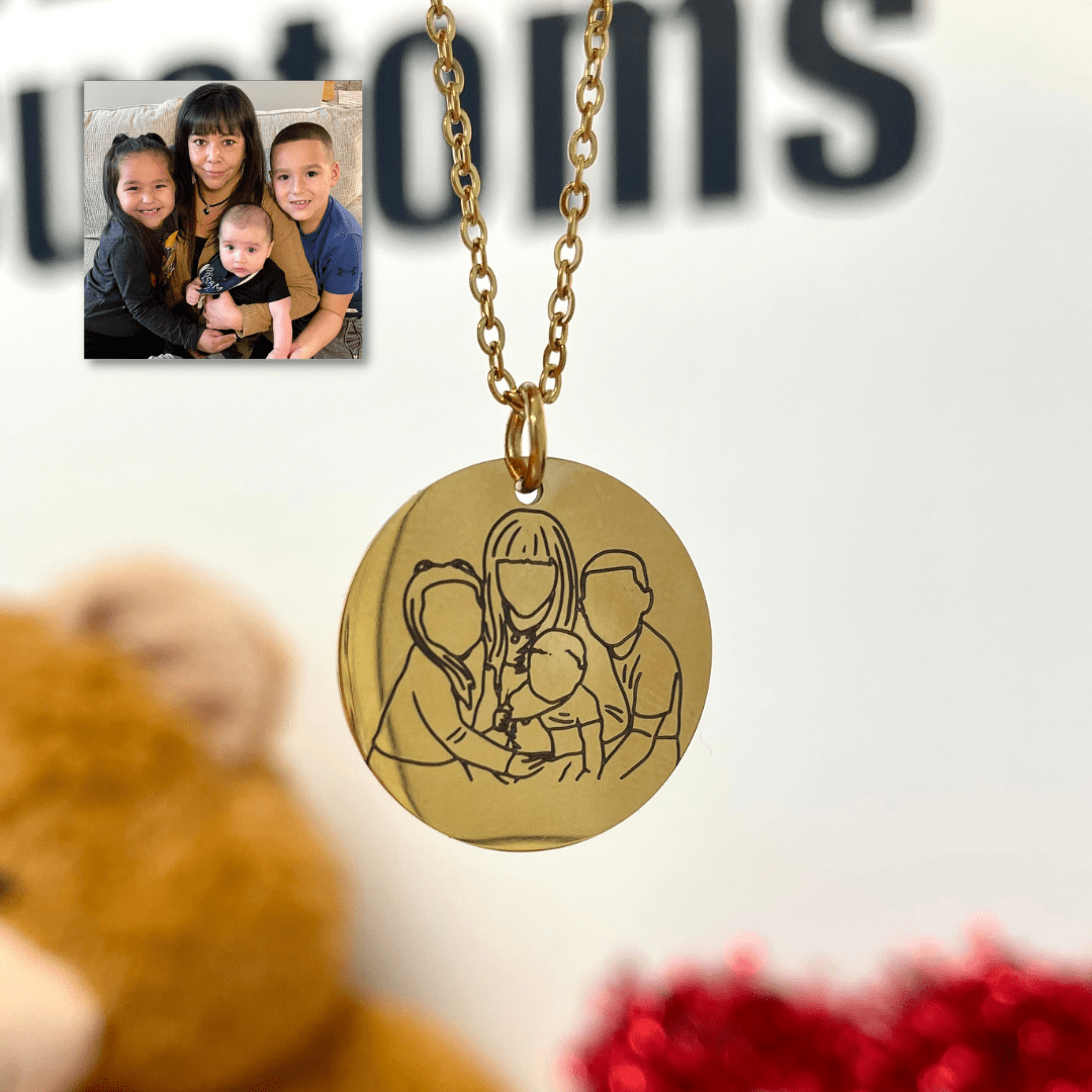 Custom Soulmate© Round Necklace Photo Outline - Soulmate Customs