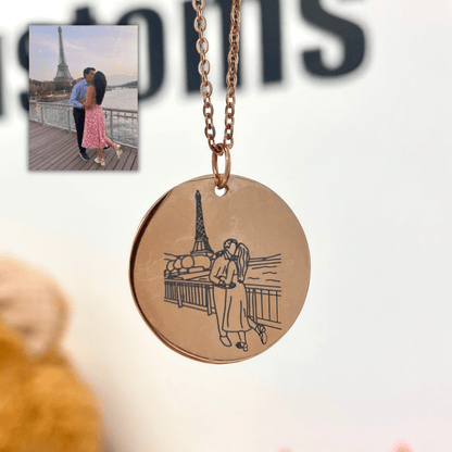 Custom Soulmate© Round Necklace Photo Outline - Soulmate Customs