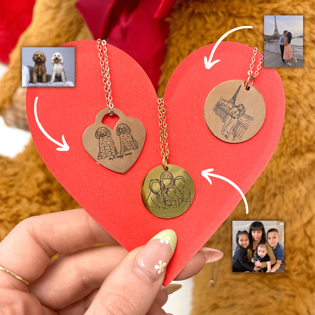 Custom Soulmate© Round Necklace Photo Outline - Soulmate Customs