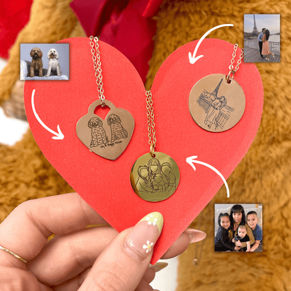 Custom Soulmate© Round Necklace Photo Outline - Soulmate Customs