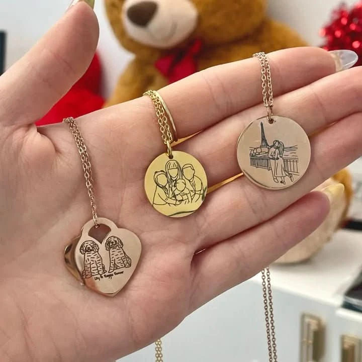 Custom Soulmate© Round Necklace Photo Outline - Soulmate Customs